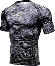 [N\C] Fitness Quick-Drying T-Shirt, Men's Fitness Running Training Short Sleeves, Tight Elastic Wicking and Quick-Drying Clothes