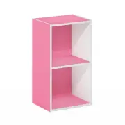 Furinno Pasir 4-Tier Open Shelf Bookcase Pink/White 2 Tier