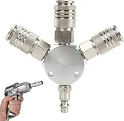 3 Way Air Hose Splitter - 3 Way Manifold Quick Connector,Multipurpose Compressor Accessories, Industrial Type Swivel Air Plugs for Water Pipelines