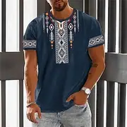 Men's Graphic Color Block Argyle T Shirt Short Sleeve T shirt 3D Print Crew Neck Shirt Fashion Designer Ethnic Outdoor Daily Sports Black Yellow Black White S