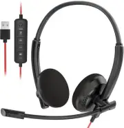NUBWO HW03 USB Headset with Noise Canceling Microphone, in-line Controls Wired