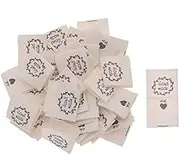 Susuntas 100PCS Handmade Fabric Labels Tags Clothes Labels, Handmade Fabric Labels, Embroidered Fabric Labels Tags, Handmade Labels Sewing DIY Decor (Garland-2)