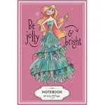 BE JOLLY AND BRIGHT: BLANK LINED COLLEGE RULED NOTEBOOK 6X9 INCHES 100 PAGES WOMAN WITH CHRISTMAS TREE DRESS