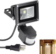 10W LED Motion Sensor Flood Light, 800LM Waterproof Security Wall Fixture