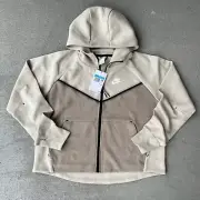 Nike Women’s Tech Fleece Windrunner Hoodie Jacket Cropped Zip Up Beige M NWT