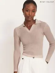 Mint Velvet Cream Embellished Collar Top (W31841) | $205