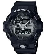 CASIO G-SHOCK GA-710-1A 仿金屬橡膠感雙顯時尚腕錶/黑｜樂天領券折300★全館特惠中★指定刷卡回饋10%