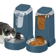 2 Pack Automatic Cat Feeder and Dog Food Feeder, Gravity Stainless Steel Wate...