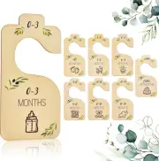 8Pcs Wooden Baby Newborn Closet Dividers,Baby Toddler Cloth Sorting Tags,Double-