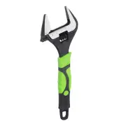 1pcs Adjustable Wrench 8" CR-V Universal Spanner Wide Opening, Black/Green