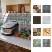 Mexican Stickers Decal PVC Wall Tile Sticker Marble Oil Proof 20 Pieces Bathroom
