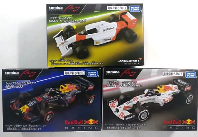 Tomica Premium F1 Racing Set Red Bull RB16B White Honda McLaren MP4/4 Senna 1/64