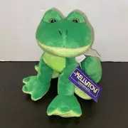 KellyToy green FROG beanbag Plush NEW w/ Tags Sitting Velboa series 5232 HTF NOS