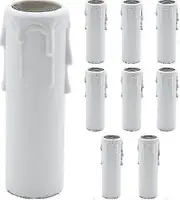 10 Pcs Vintage Candle Drips Plastic Covers 30 * 100mm Tubes Chandelier Socket Covers Chandelier Wall Light Pendant Decorationfo white