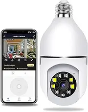 1080P Light Bulb Camera,Security Camera System with 2.4GHz WiFi,360 Degree Panoramic Wireless Home Outdoor Surveillance Camera