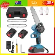 Cordless Mini Chainsaw 6 Inch Handheld Electric Power Chainsaw with 2Pcs Battery
