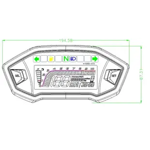 12V機車 LCD 數字指示器車速表適用於本田 Grom 125 MSX125 防水裡程表 改裝數字LCD液晶儀表M3小