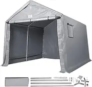 VEVOR Portable Shed Outdoor Storage Shelter, 2.44x4.27x2.32m Heavy Duty All-Season Instant Storage Tent Tarp Sheds with Roll-up Zipper Door and Ventilated Windows For Motorcycle, Bike, Garden Tools