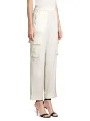 NWT Alice+Olivia “Alex” Rolled Linen Off-White Cargo Pants Large NWT $285