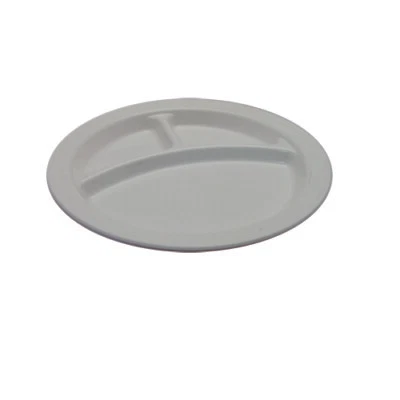 Cambro 93CW148 9 in Camwear® White 3 Compartment Plate