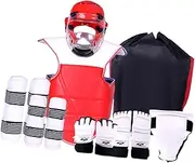 ａ aternee 8X Taekwondo Sparring Gear Arm Leg Guards Thicken Taekwondo Chest Pad Boxing Body Protector Set for Kickboxing MMA Karate