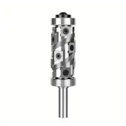 Top&Bottom Bearing Flush Trim Router Bit 1/2 Shank with 12PCS Carbide Inserts Woodworking Templates Patterns Bits Indust
