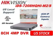 Hikvision 8 CH 4MP ACUSENSE DVR iDS-7208HQHI-M2/S 4CH IP Camera No Hard Drive