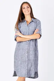 Button Through Shirt Dress--CLA-18743