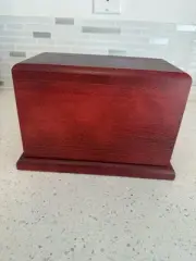 Cherry Wooden Urn Box Pet Memorial Human Ashes Cremation Large 8x5x5.5(h)