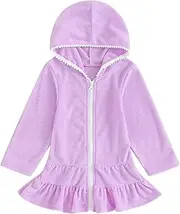 Girls Swim Cover Up Toddler Summer Swimsuit Coverup Kids Hooded Beach Towels Bathing Suit Wrap