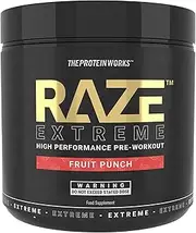 Protein Works | Raze Extreme Pre Workout Powder | Creatine, Caffeine & Beta Alanine |Energy Drink | Fruit Punch | 30 servings