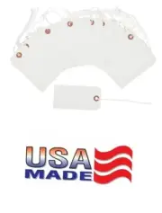100 Tags 4 3/4" x 2 3/8" Size 5 White Inventory Shipping Hang Tag with String