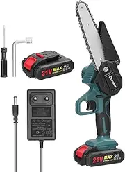 21V 6inch Portable Electric Pruning Saws Rechargeable Small Wood Spl Chainsaw One-handed Woodworking Tool for Garden Orchard Branch Clip