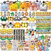 DMIGHT Jungle Safari Party Favors Set 92 PCS Wild Animals Set for Kids Birthday Gifts, Wild Theme Party favors for Kids Birthday Party Baby Shower Goodie Bag Fillers Jungle Safari Party Supplies