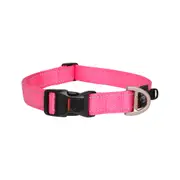 Rogz Classic Lockable Reflective Dog Collar Pink - 6 Sizes