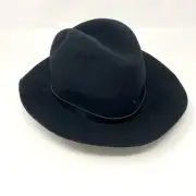 NEW Rag & Bone Black Floppy Brim Wool Leather Band Classic Fedora Hat