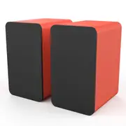 Silcron SLR07 Wireless Active Bookshelf Speakers Set with HDMI ARC - Red