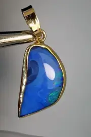 Opal Pendant (Winton Boulder) Solid Yellow Gold 22K + 18K Bale