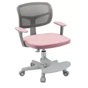 CostwayKids Study Chair with Adjustable Height for Boys Girls Age 3-10-Pink