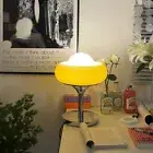 Vintage Egg Tart Shape Mushroom Bedside Table Lamp Rustic Glass Desk Lamp