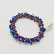 MYRA WOOD BEAD AND YARN KNIT BANGLE NEW NWT