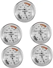 5pcs Sauna Temperature and Humidity Meter Shower Thermometer Sauna Thermometers Fahrenheit Air Outside Wet Room Temperature Weather Sauna Accessories Outdoor Stainless Steel Silver