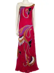 Pink Lace Patterned Maxi Dress