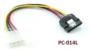 6in 15-Pin SATA Power to 4-Pin Molex Internal Power Cable w/ Metal Latch PC-014L