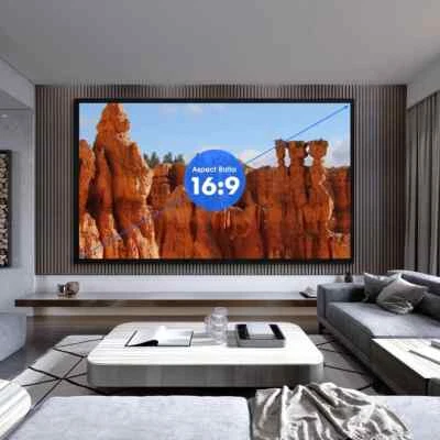 120" inch Fixed Aluminum Frame Projector Screen TRUE 16:9 3D 4K WHITE SCREEN