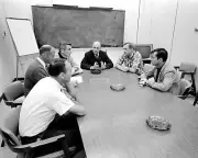 APOLLO 11 ASTRONAUTS DEBRIEF APOLLO 10 CREW - 8X10 NASA PHOTO (ZZ-743)