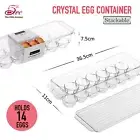 1/2/6 Crystal Egg Container Fridge Pantry Storage Clear Organiser Tray Stackable