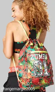 ZUMBA Queen of the Jungle Drawstring Bag Back Pack Gym Travel Shoe-Bag DURABLE!!