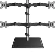 Adjustable Arm Desk Mount Quad Monitor Mount Stand, Fully Adjustable Free-Standing Monitor Desk Mount, fits 4 Monitors up to 40 Inch, Holds up to 19.8lbs per Screen Monitor Arm Desk Mount