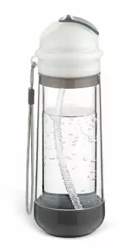 Glass Double Walled Insulated Drinking Bottle Sip Pebble